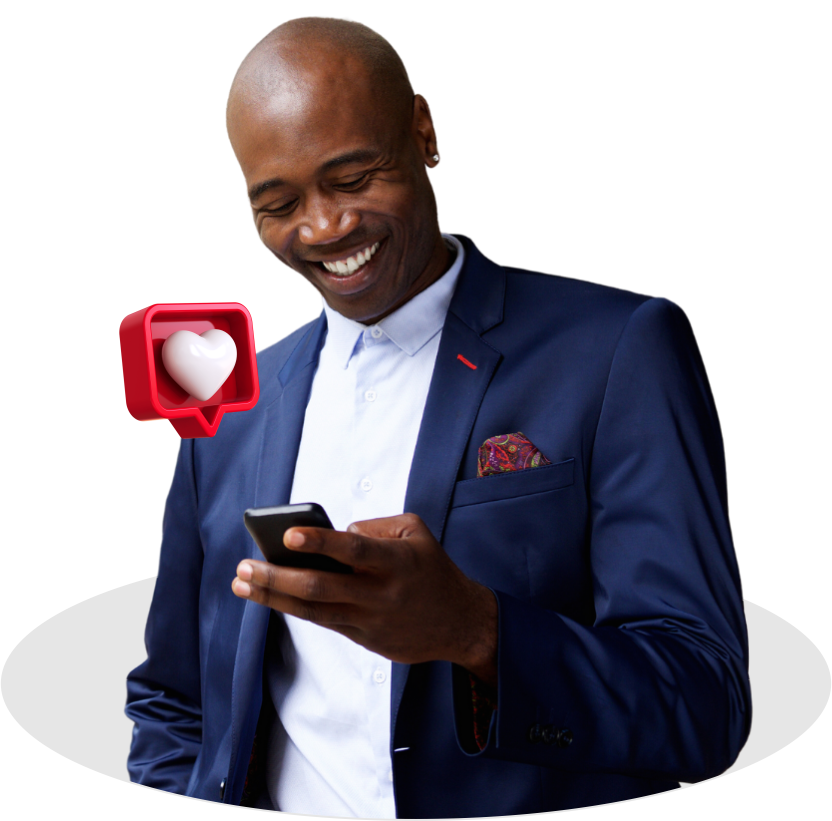 A customer using the Datamoresub mobile app